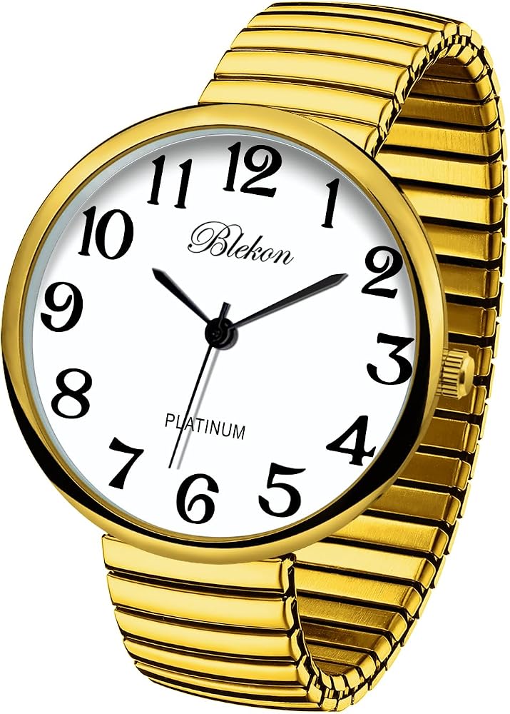Blekon Collections New Super Large Face Stretch Band Japanese Movement PC21J Fashion Watch