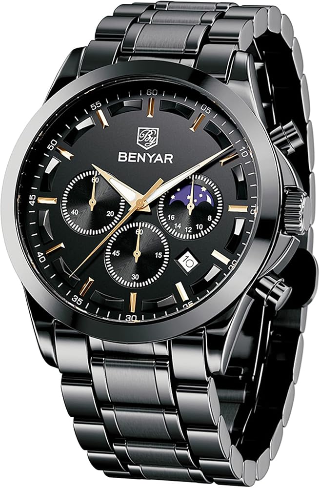 BENYAR Mens Watches Analog Quartz Chronograph Waterproof Wrist Watches for Men Fashion Business Work Casual Sport Designer...
