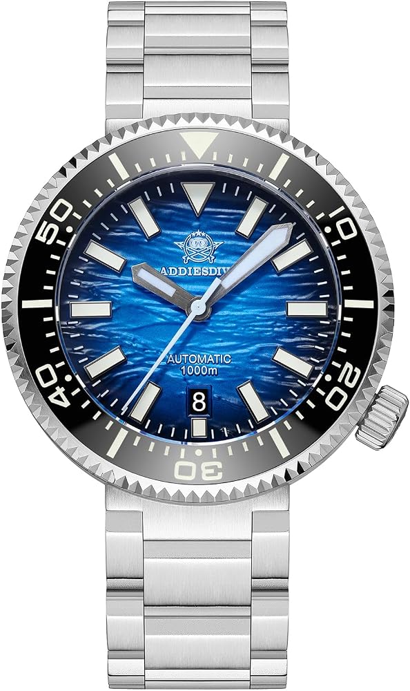 ADDIESDIVE Automatic Dive Watch 1000 M Waterproof Helium Escape Valve NH35A | Synthetic Sapphire Scuba Diver Watches for M...